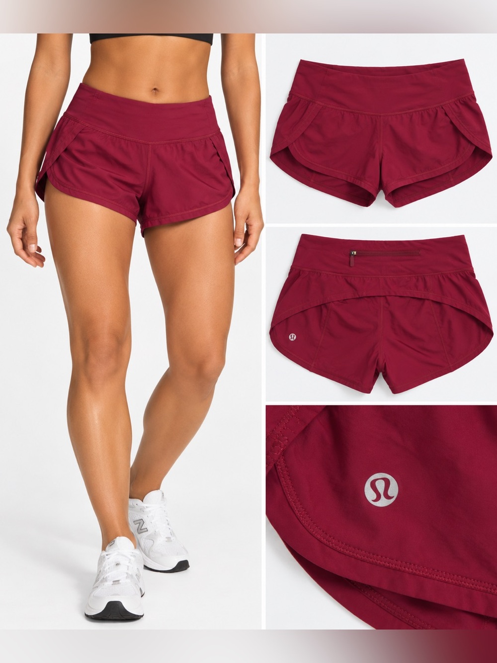 Lululemon Speed Up Low-Rise Short 2.5” Dark Red Size 6